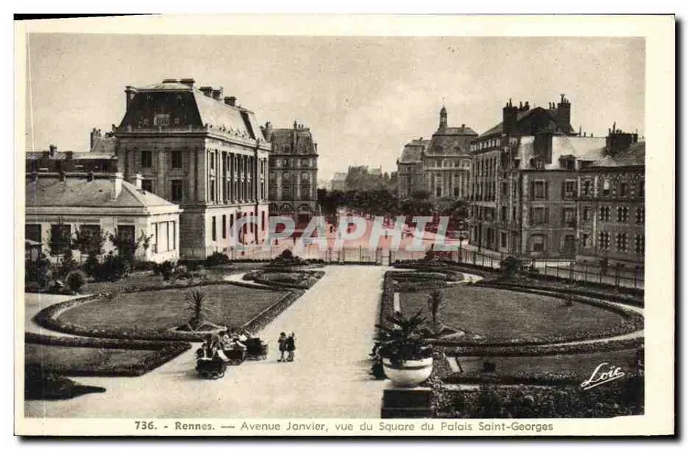 Rennes — Avenue Janvier, Ansicht des Square du Palais Saint-Georges — Loïc - Vorderseite