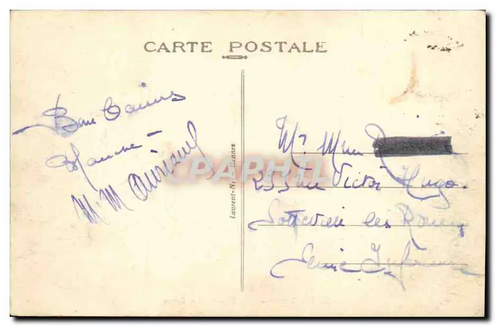 Rennes - Le Thabor - Les Serres — editor Laurent-Nélaton, n° 3080 - Verso