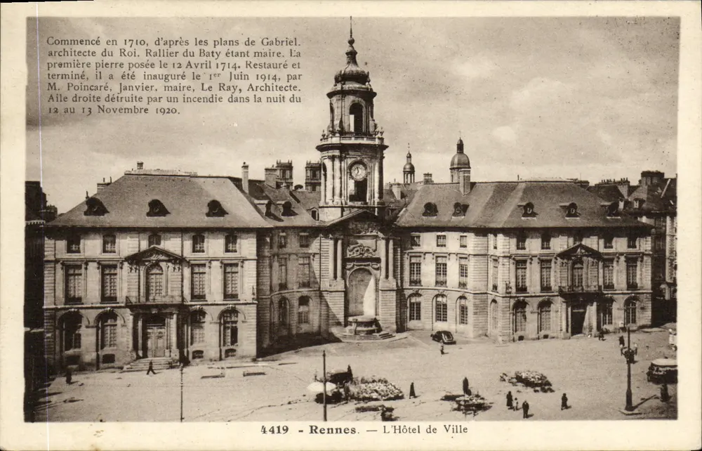 Rennes — O Hotel de Ville — editor Laurent-Nénet, n° 4419 - Frente