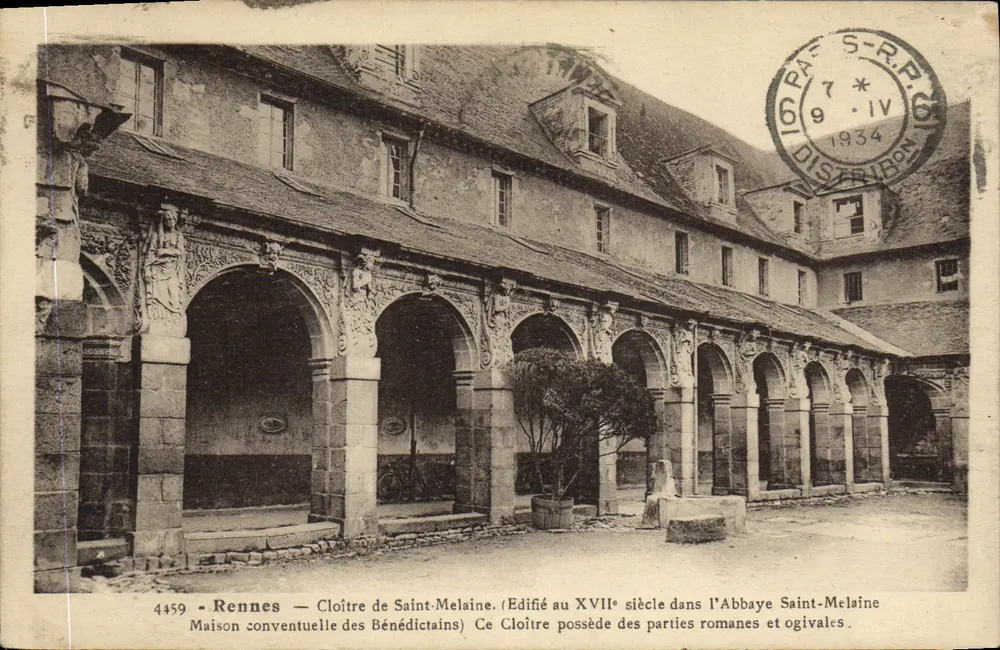 Rennes — Klostergarten Saint-Melaine — Errichtet im 17. Jahrhundert in der Abtei Saint-Melaine (Konvent der Benediktiner) - Vorderseite