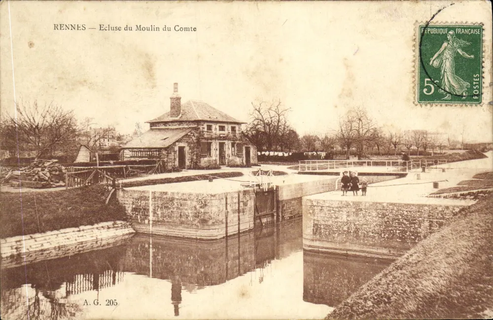 Rennes — Ecluse du Moulin du Comte — A.G. 205 - Frente