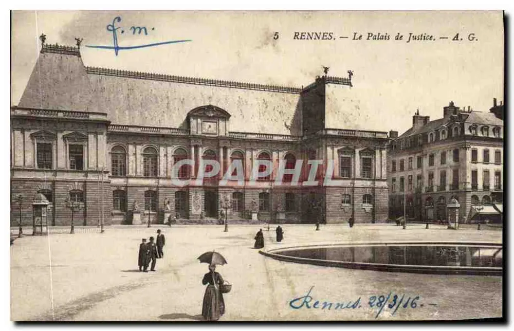 Rennes — O Palácio de Justiça — A. G. - Frente
