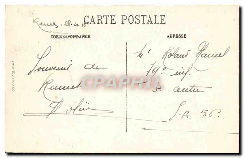 Rennes — O Hotel de Ville — A.G. - Verso