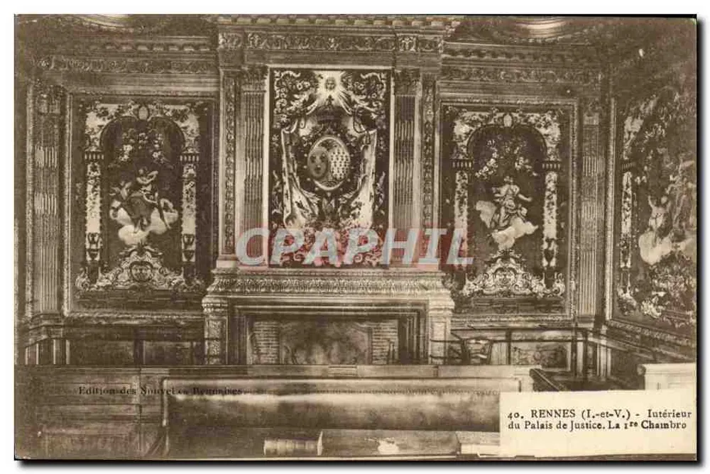 Rennes (Ille-et-Vilaine) - Innenansicht des Palais de Justice, Die Erste Kammer - Vorderseite