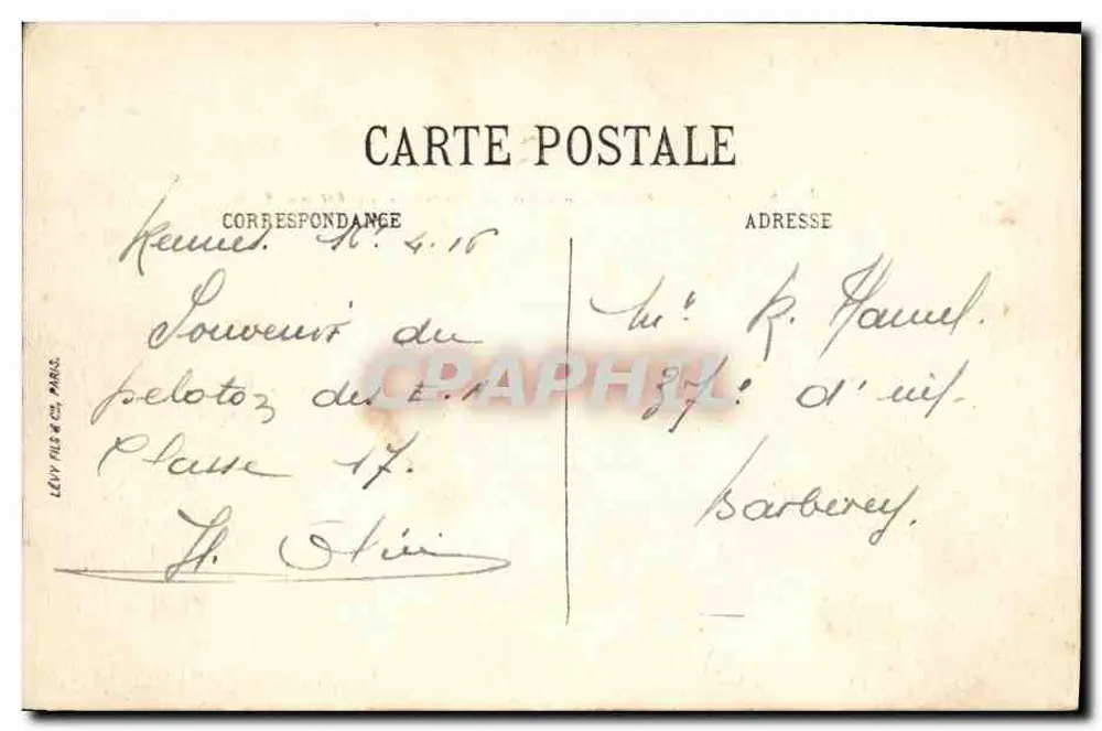 Rennes — Vue générale prise du Jardin du Thabor — A.G. n°70 - Verso