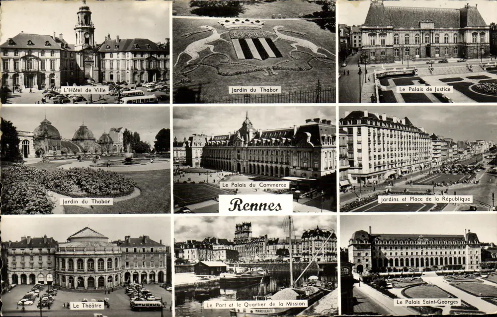 Rennes — Vista panorâmica dos principais monumentos — Éditions Gaby - Frente