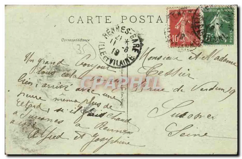 Avenue de la Gare — Rennes (Il-et-V.) — Verlag Rennes (I.-et-V.) Nr. 12 - Rückseite