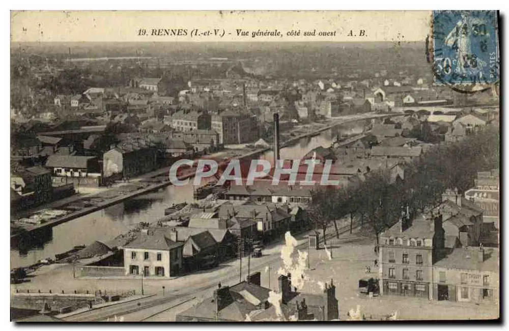 Rennes (Ille-et-Vilaine) — Vue générale, côté sud-ouest — A. B. - Frente