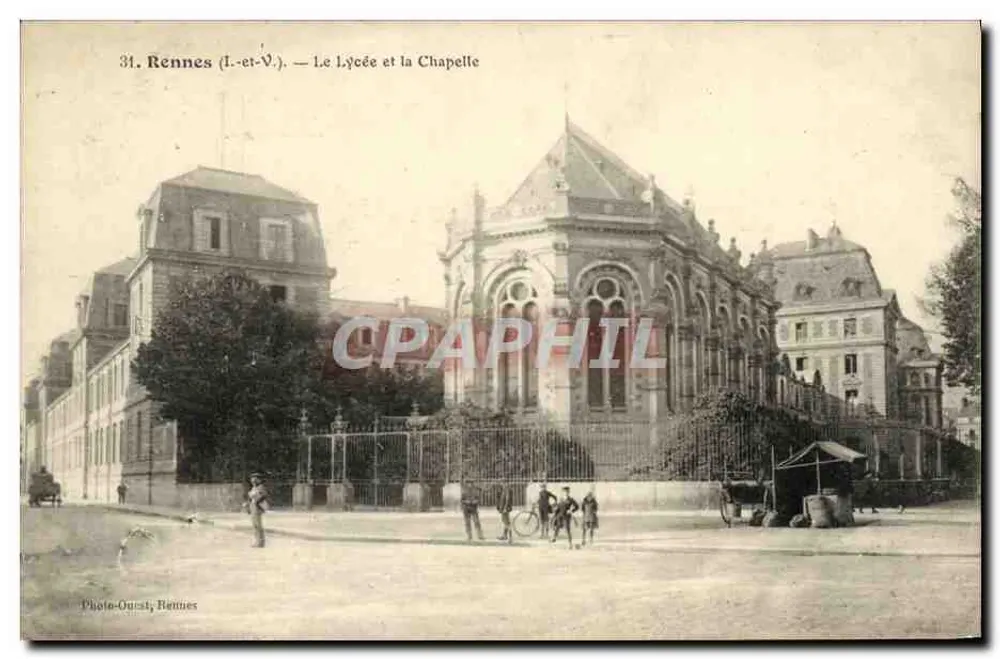 Rennes (Ille-et-V.) — O Liceu e a Capela — Photo-Ouest, Rennes - Frente