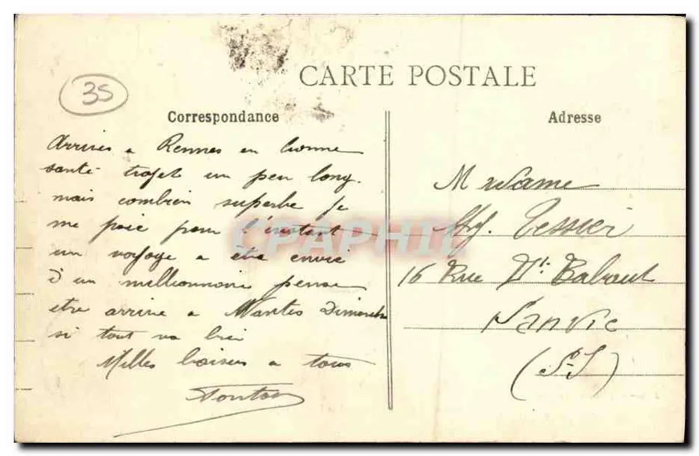 Rennes - Le Mail und die Neue Station — J. Sorel, Verlag, Rennes, n°89 - Rückseite