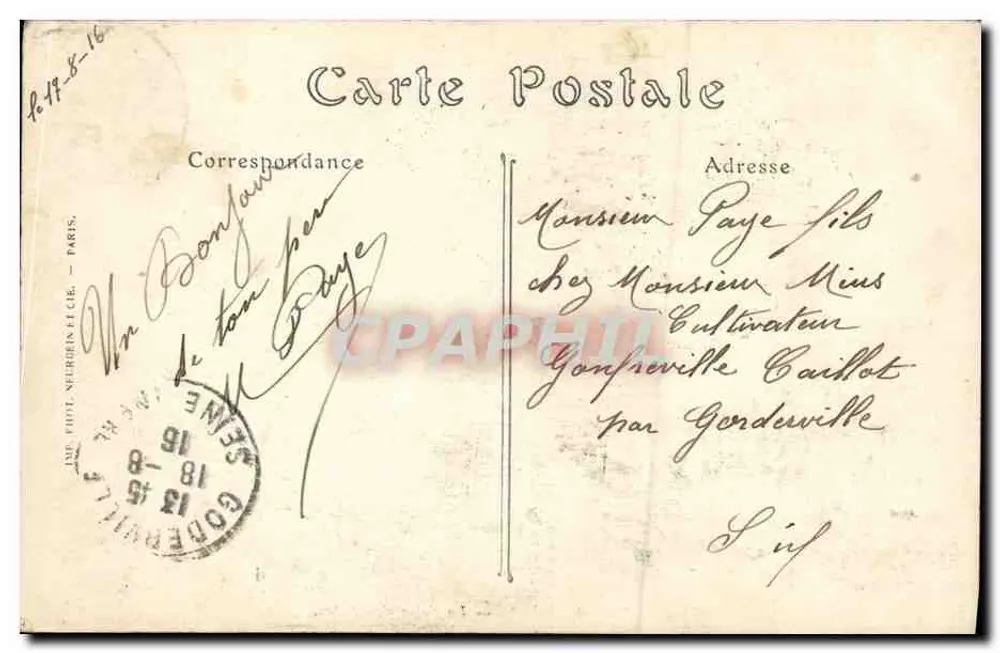 Rennes (Ille-et-Vilaine) — A Sala das Festas — J. Sorel, Edit., Rennes - Verso