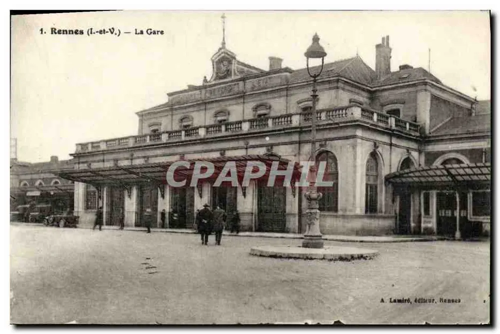 Rennes (Ille-et-Vilaine) — A Estação — A. Lamiró, editor, Rennes - Frente