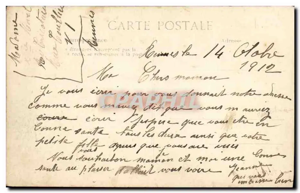 Rennes — Maison Centrale des Femmes — A.G. 114 - Verso