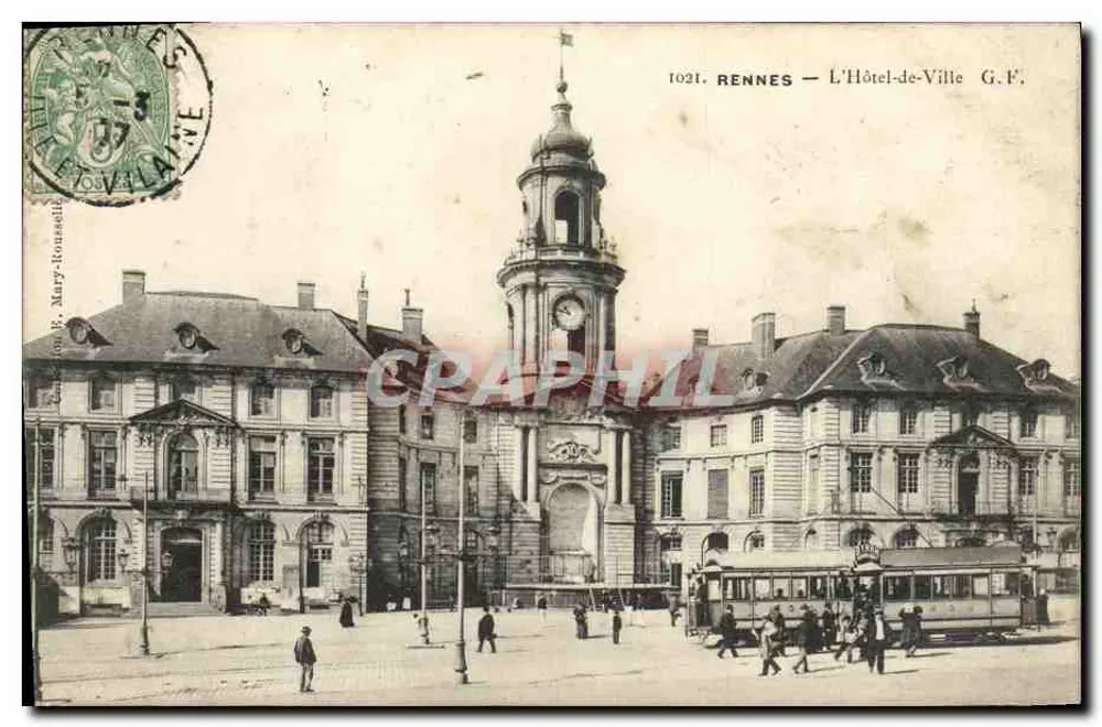 Rennes — O Hôtel-de-Ville — G.F. — n° 1021 - Frente