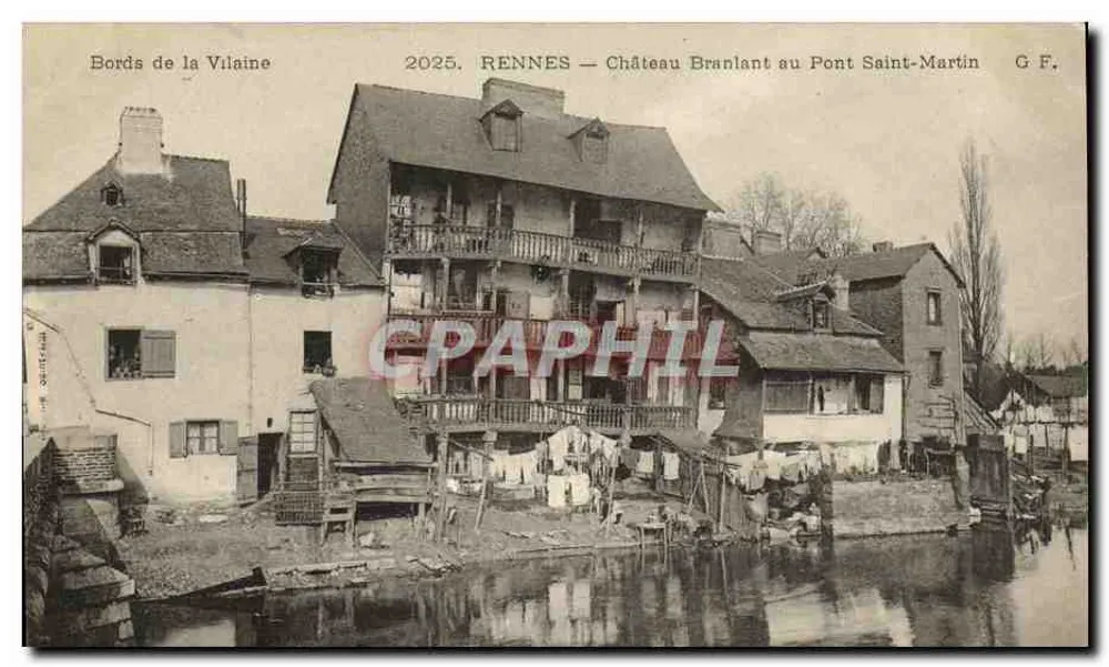 Ufer der Vilaine — Schloss Branlant am Pont Saint-Martin — G.F. n°2025 - Vorderseite