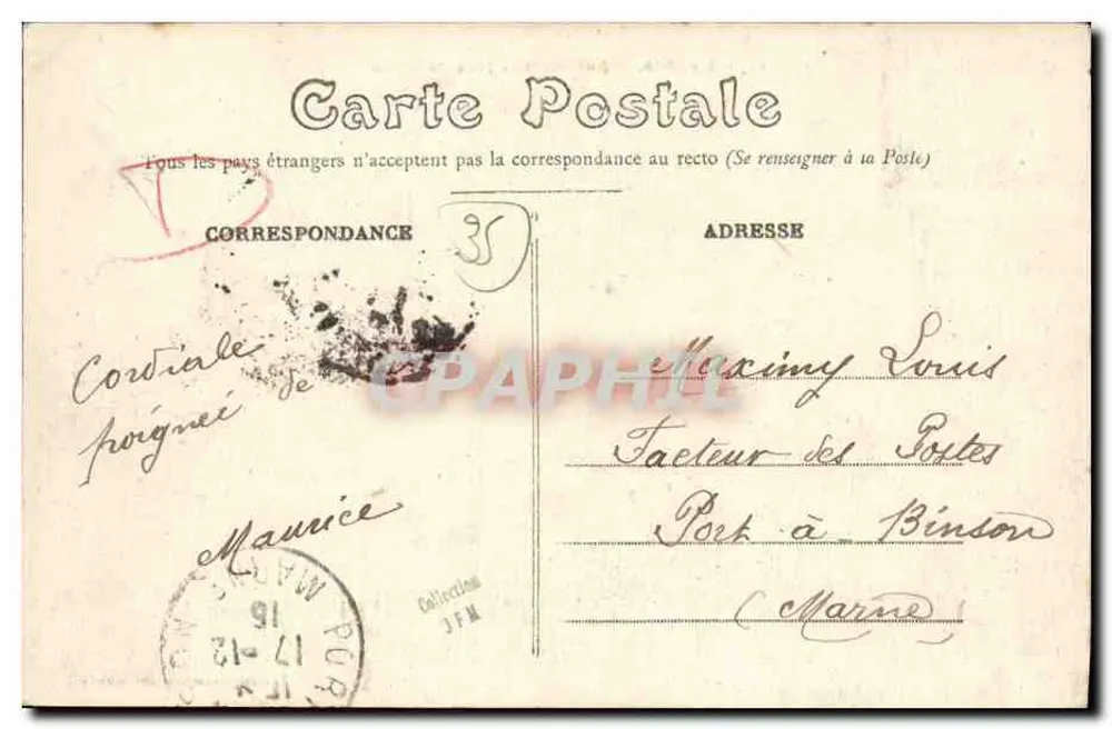 Rennes — Vista Geral tirada do Thabor — Editor Henry-Toussellière, n°1002 - Verso