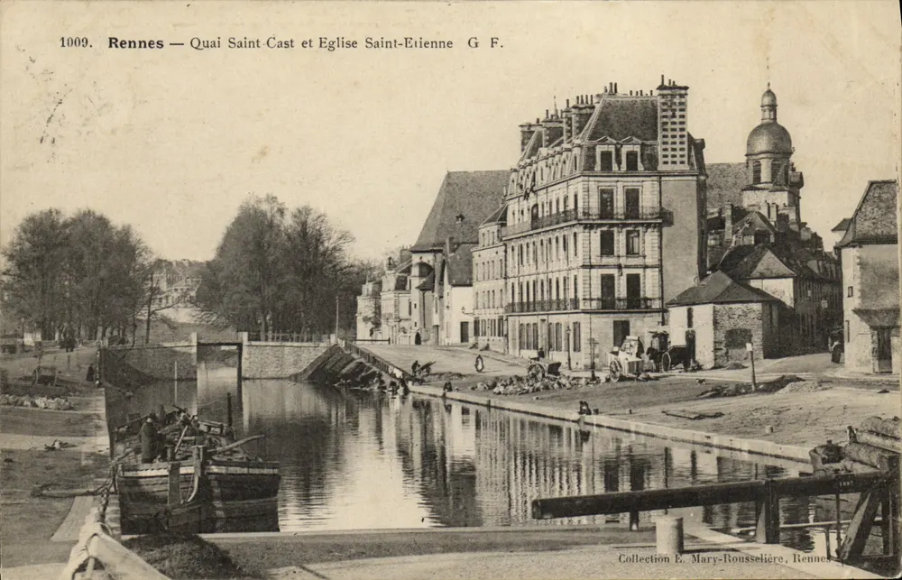 Rennes — Quai Saint-Cast und Kirche Saint-Étienne — G. F. — Sammlung E. Mary-Rousselière - Vorderseite