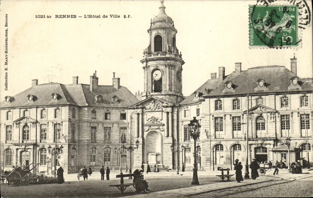 Rennes — O Hotel de Ville G.F. — Editor E. Mary-Rousseillère, n° 1021 bis - Frente