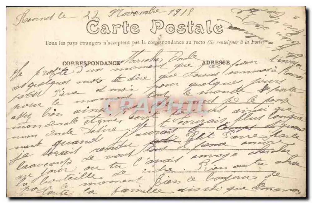 Rennes — Der neue Eingang zum Botanischen Garten — K. Mary-Russelière, Verleger Rennes - Rückseite