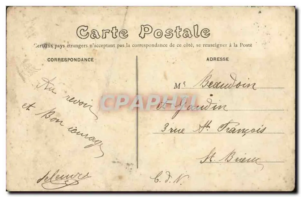 Rennes — Place de la Mission und Türme der Kathedrale — E. Mary-Rousselière, Verlag, Rennes - Rückseite