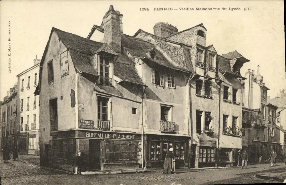 Rennes — Vieilles Maisons rue du Lycée — G.F. — Collection E. Mary Horschelére - Vorderseite