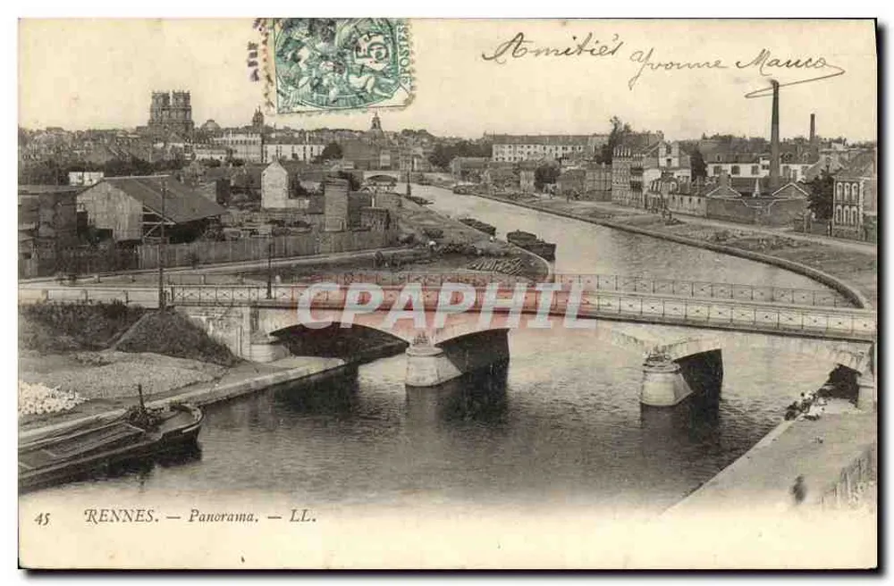 Rennes — Panorama — LL. — Editor LL, n°45 - Frente