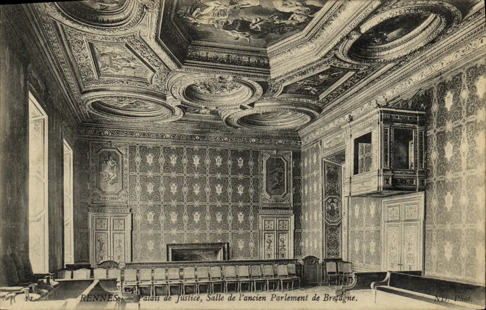 Rennes — Palast der Gerechtigkeit, Saal des ehemaligen Parlaments von Bretagne — ND. Phot. - Vorderseite