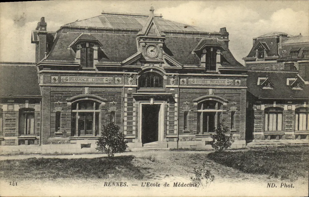 Rennes — A Escola de Medicina — Farmácia Química / Física Fisiologia — ND. Fot. - Frente