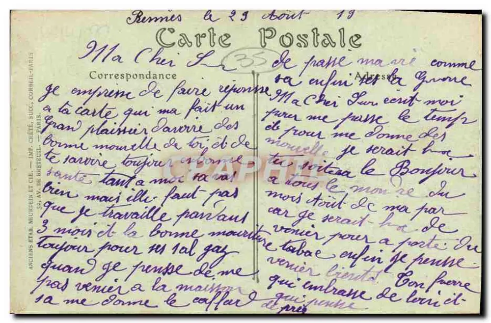 Rennes — Das Militärkrankenhaus — JND Phot. - Rückseite