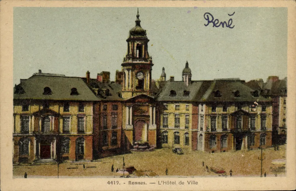 Rennes — O Hotel de Ville — editor René, n° 4419 - Frente