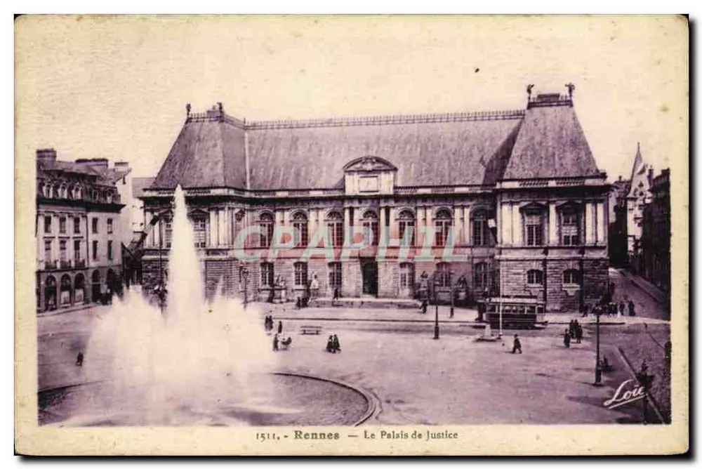Rennes — O Palácio de Justiça — editor Loret, n° 1511 - Frente
