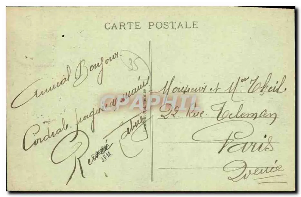 Rennes - Escola Nacional de Agricultura — editor anônimo, n° 4410 - Verso