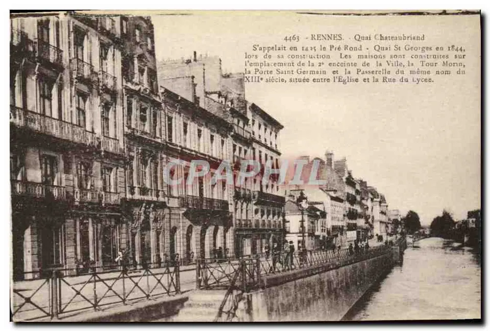 Rennes - Quai Chateaubriand — antigo Quai St Georges, 1844 — Laurent-Nel, Rennes - Frente
