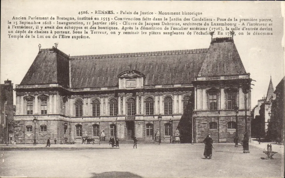 Rennes - Justizpalast - Historisches Denkmal - n° 4506 - Vorderseite