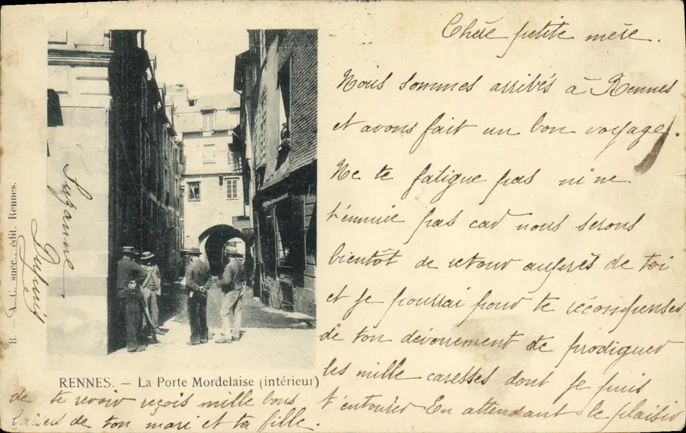 Rennes — La Porte Mordelaise (Innenansicht) — B. A. Li. succ. édit. Rennes - Vorderseite