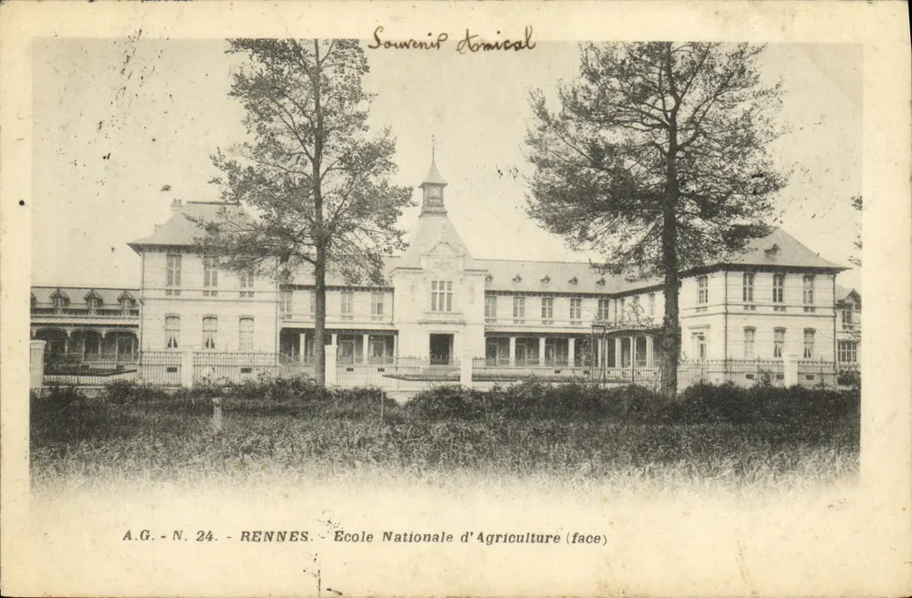 Escola Nacional de Agricultura em Rennes — Souvenir Agricole — A.G. N. 24 - Frente