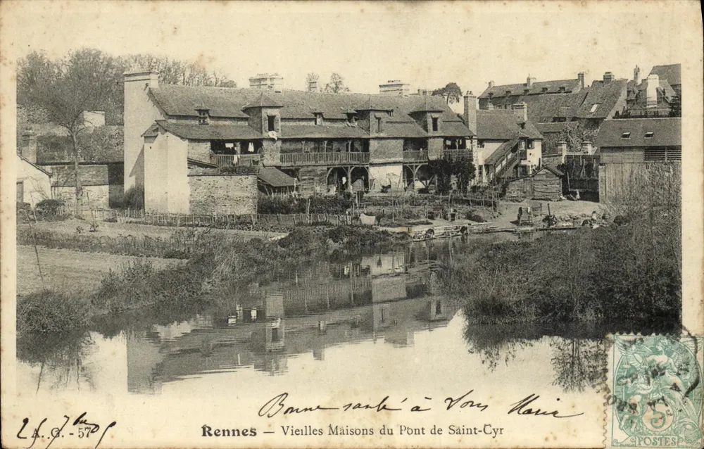 Rennes — Alte Häuser am Pont de Saint-Cyr — A.G. - 570 - Vorderseite
