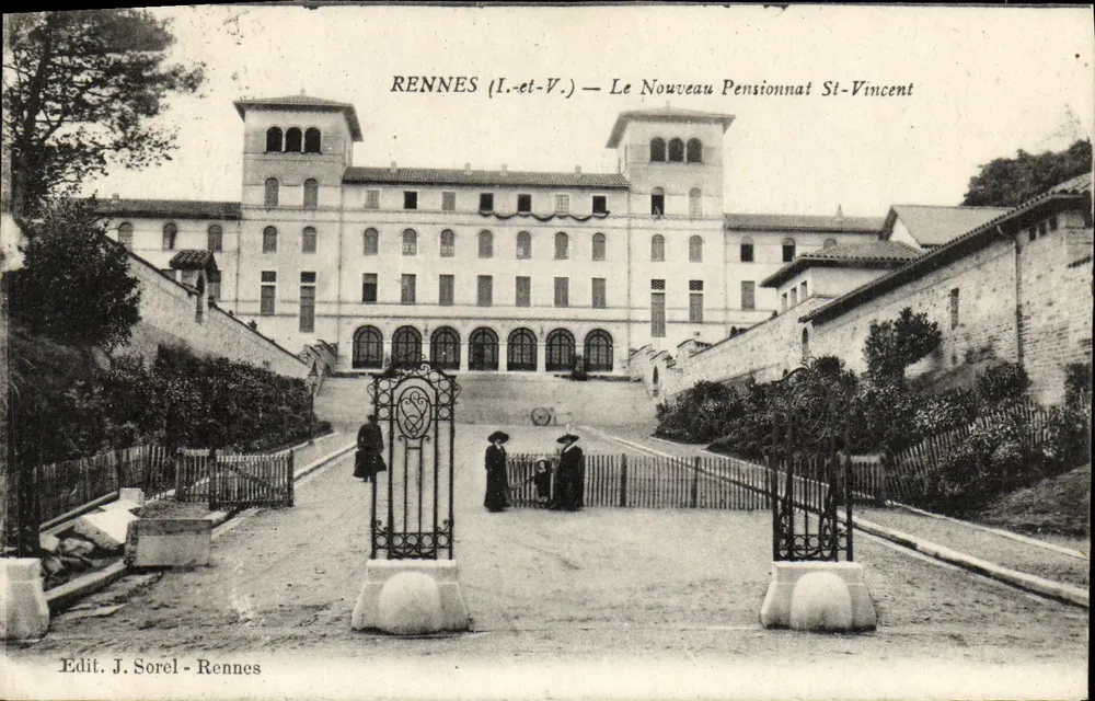 Rennes (I.-et-V.) — Ansicht des neuen St-Vincent-Pensionats — Verlag J. Sorel - Rennes - Vorderseite