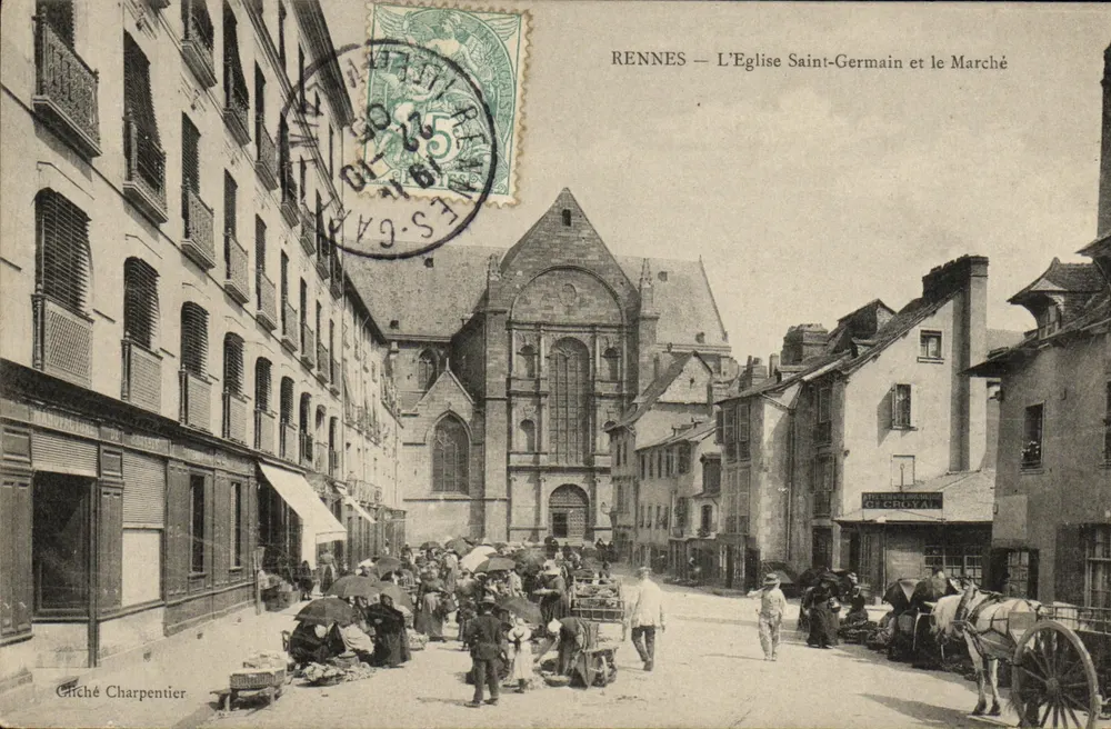 Rennes — A Igreja de São Germain e o Mercado — Giché Charpentier - Frente