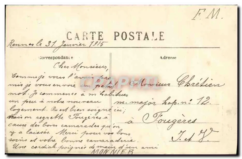 Rennes — A Catedral — E. Mary-Roussellière, Editora, Rennes - Verso