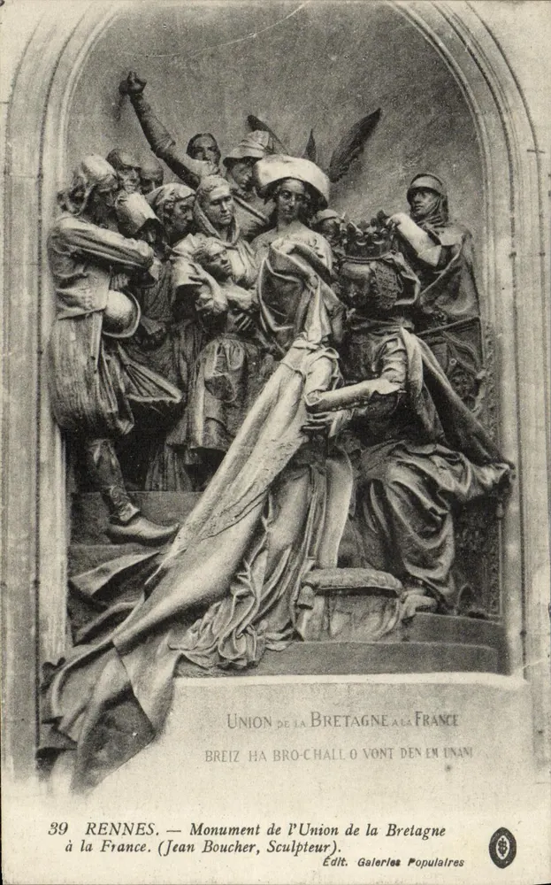 Vereinigung der Bretagne mit Frankreich — Denkmal der Vereinigung der Bretagne mit Frankreich — Jean Boucher, Bildhauer — Verlag Galeries Populaires - Vorderseite