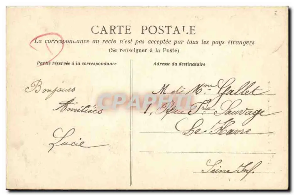 Rennes - A grande cascata no Thabor — A.G. 67 - Verso