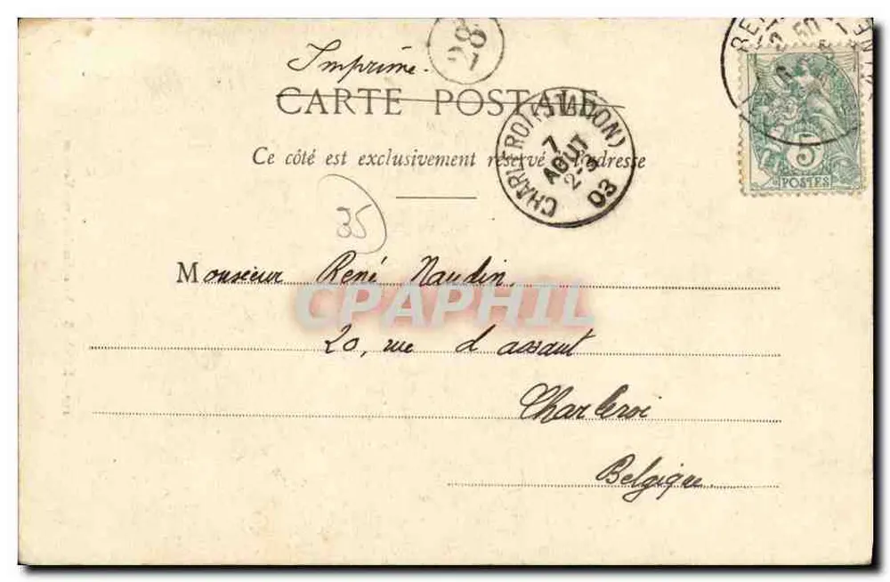 Rennes - Vieil Escalier, rue Vassélot — éditeur G. Calvrel, n° 110 - Verso