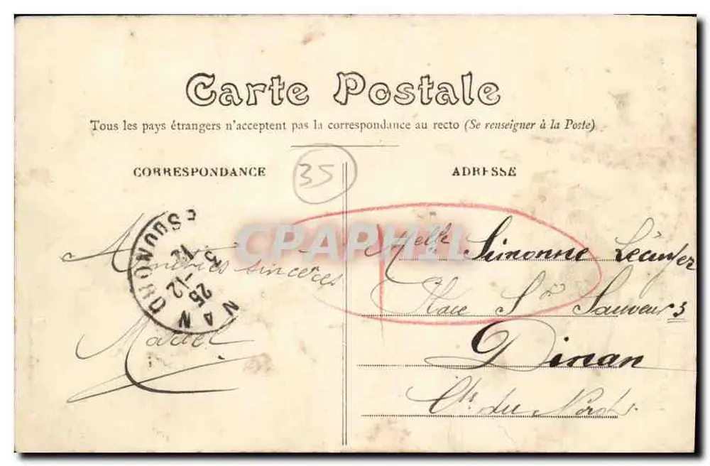 Rennes — Die große Wasserfälle des neuen Gartens von Thabor — Verlag Reune - Rückseite