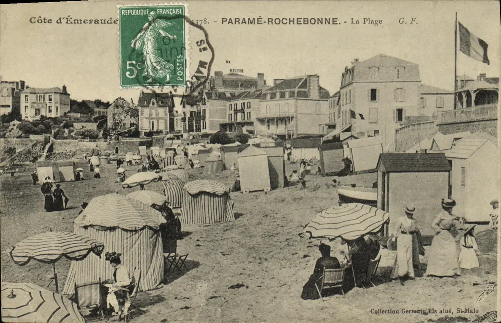 Paramé-Rochebonne - A Praia — G.F. — Coleção Germain filho mais velho, St-Malo - Frente