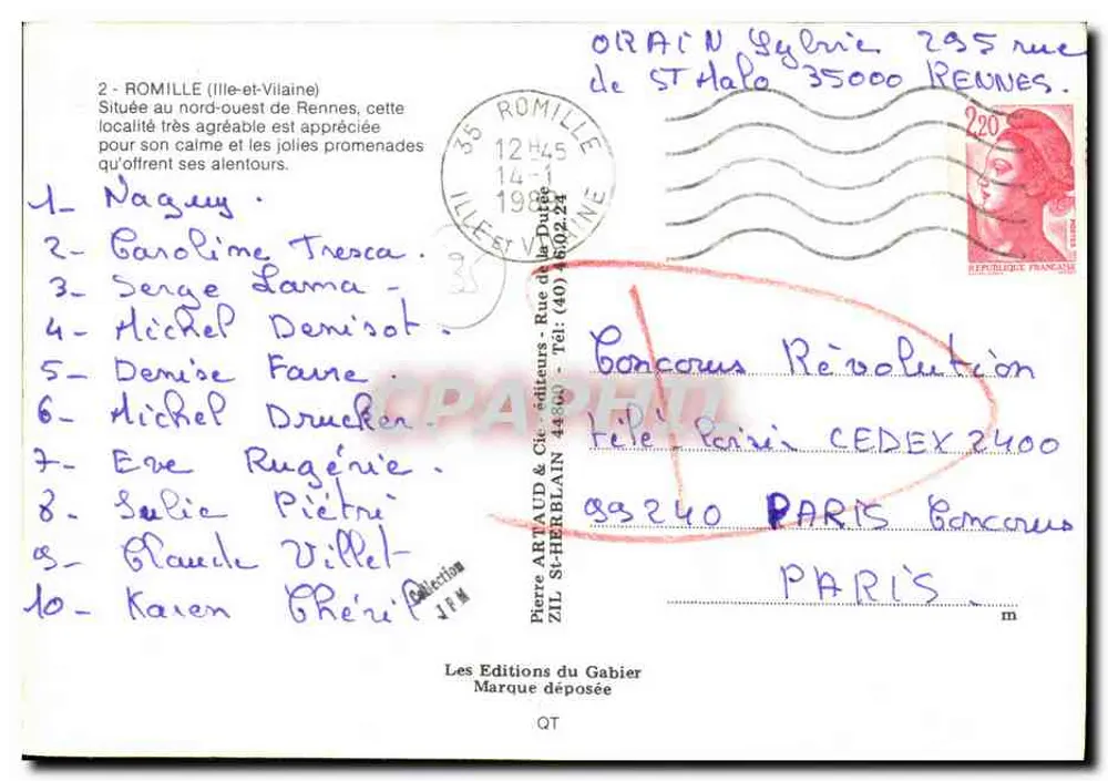 Romille — vista panorâmica — Pierre Artaud & Cie, editores - Verso