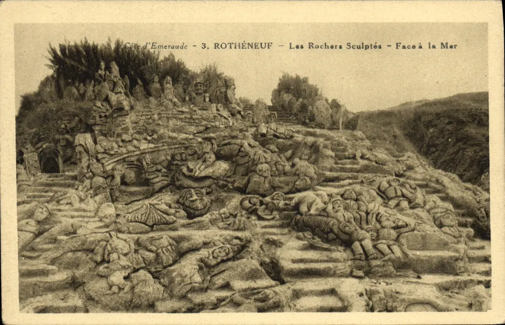 Côte d'Emeraude - 3. Rothénéuf - Die gemeißelten Felsen - Zum Meer hin - Vorderseite