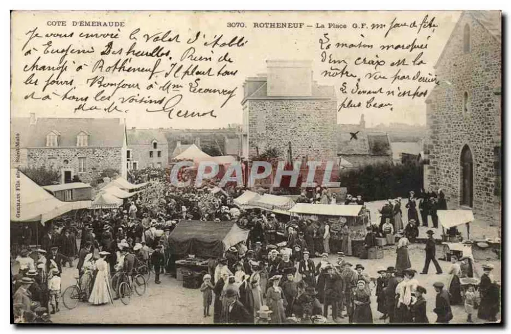 Rotheneuf — De Plein — G.F. 3070 — uitgever G. F. (Côte d'Émeraude) - Voorkant