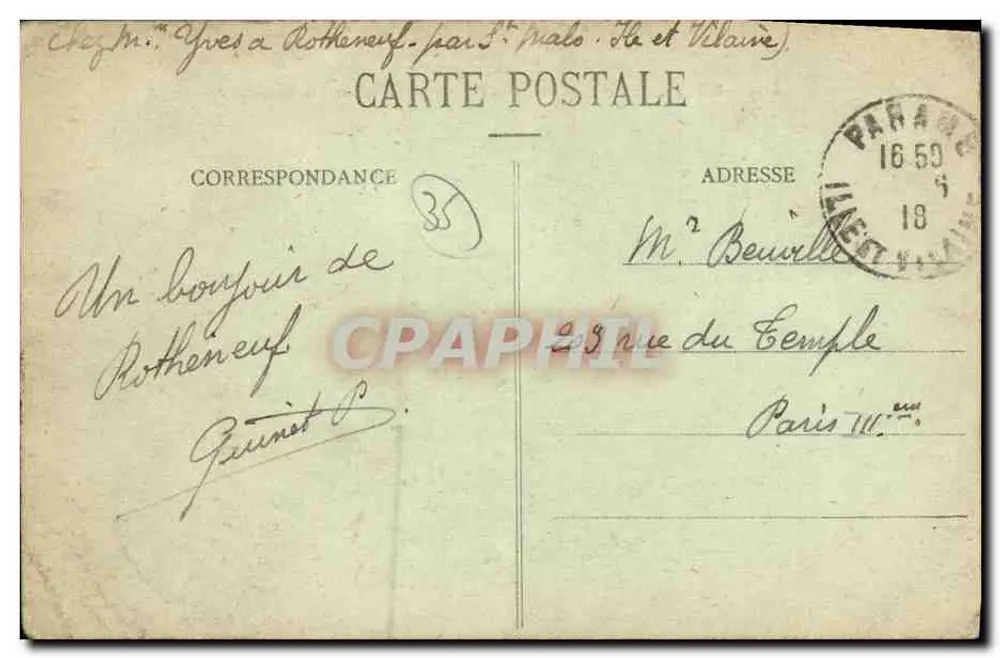 Côte d'Émeraude — La Pêche aux Lançons à Rothéneuf — G. F. — n° 4495 - Rückseite