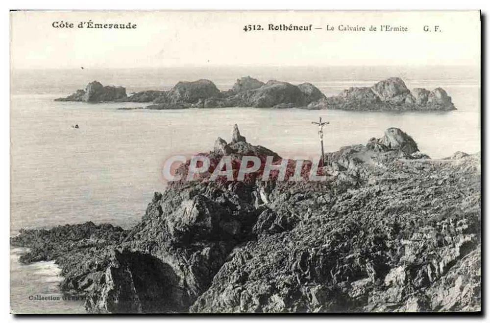 Costa da Esmeralda — Rothéneuf — O Calvário do Ermita — G. F. — n° 4512 - Frente